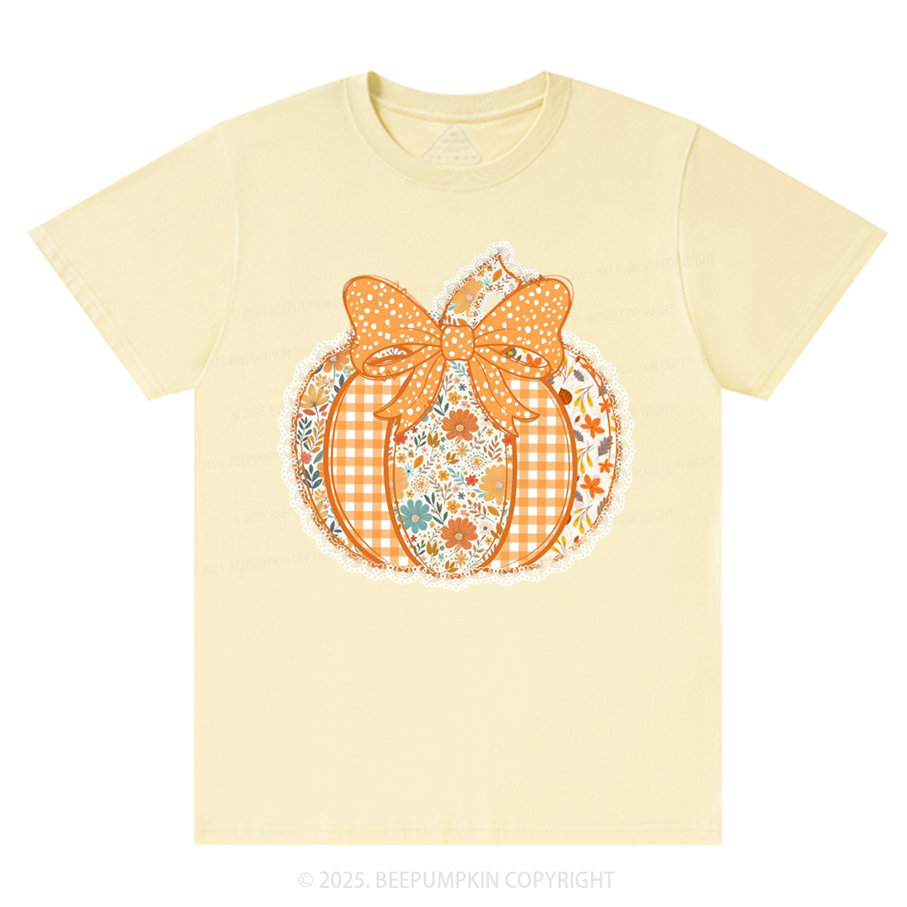Preppy Floral Fall Pumpkin T-Shirts Beepumpkin