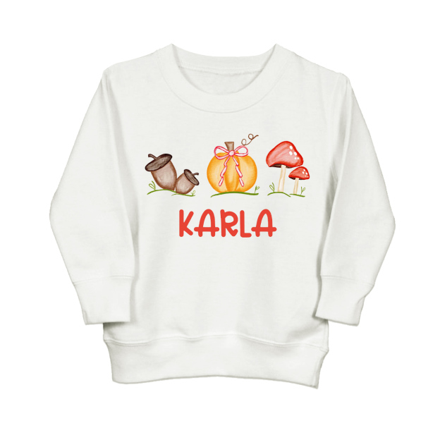 Personalized Fall Mushroom Kids Sweatshirt