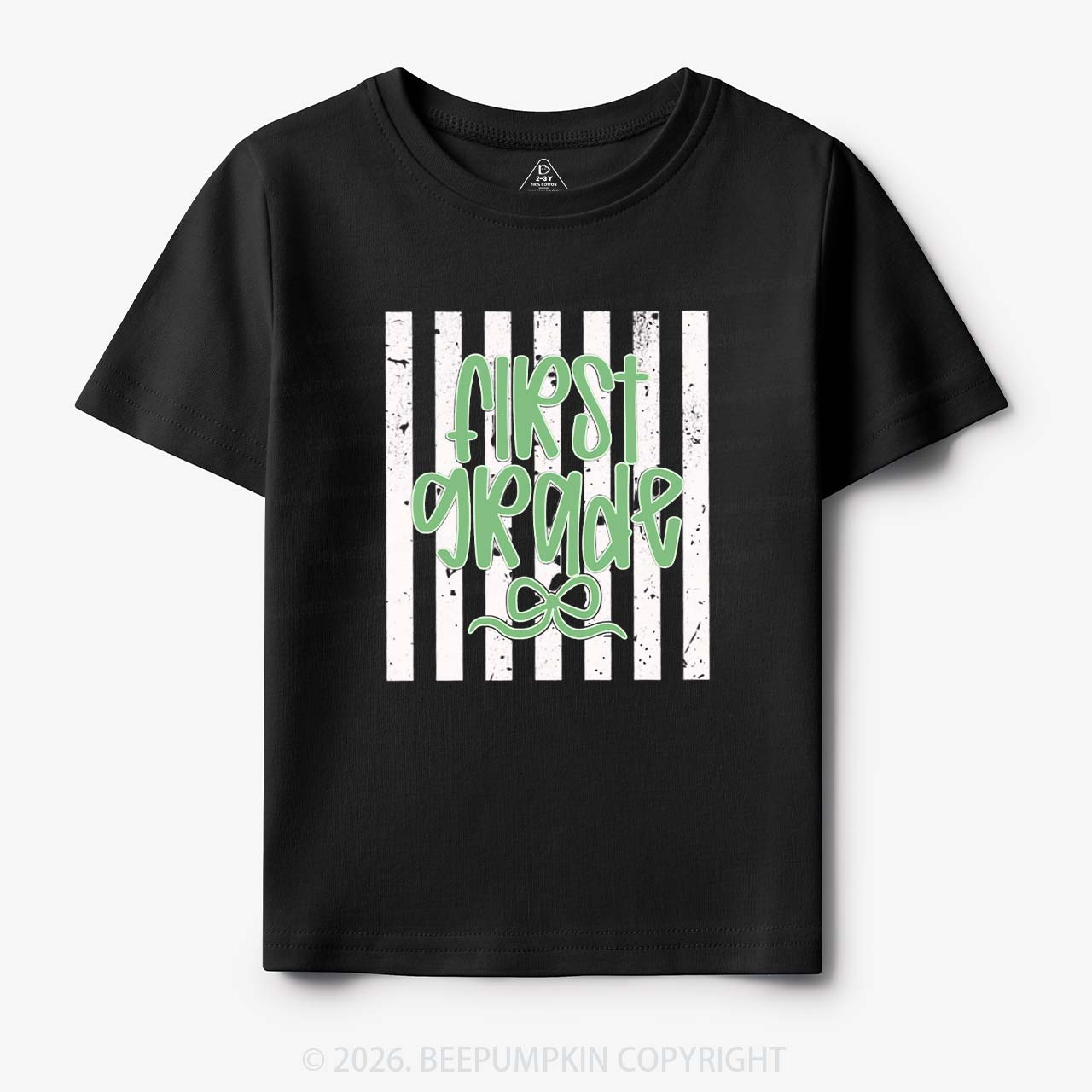 Colorful Stripes First Grade Cutie Bow Toddler&Kid's Tees