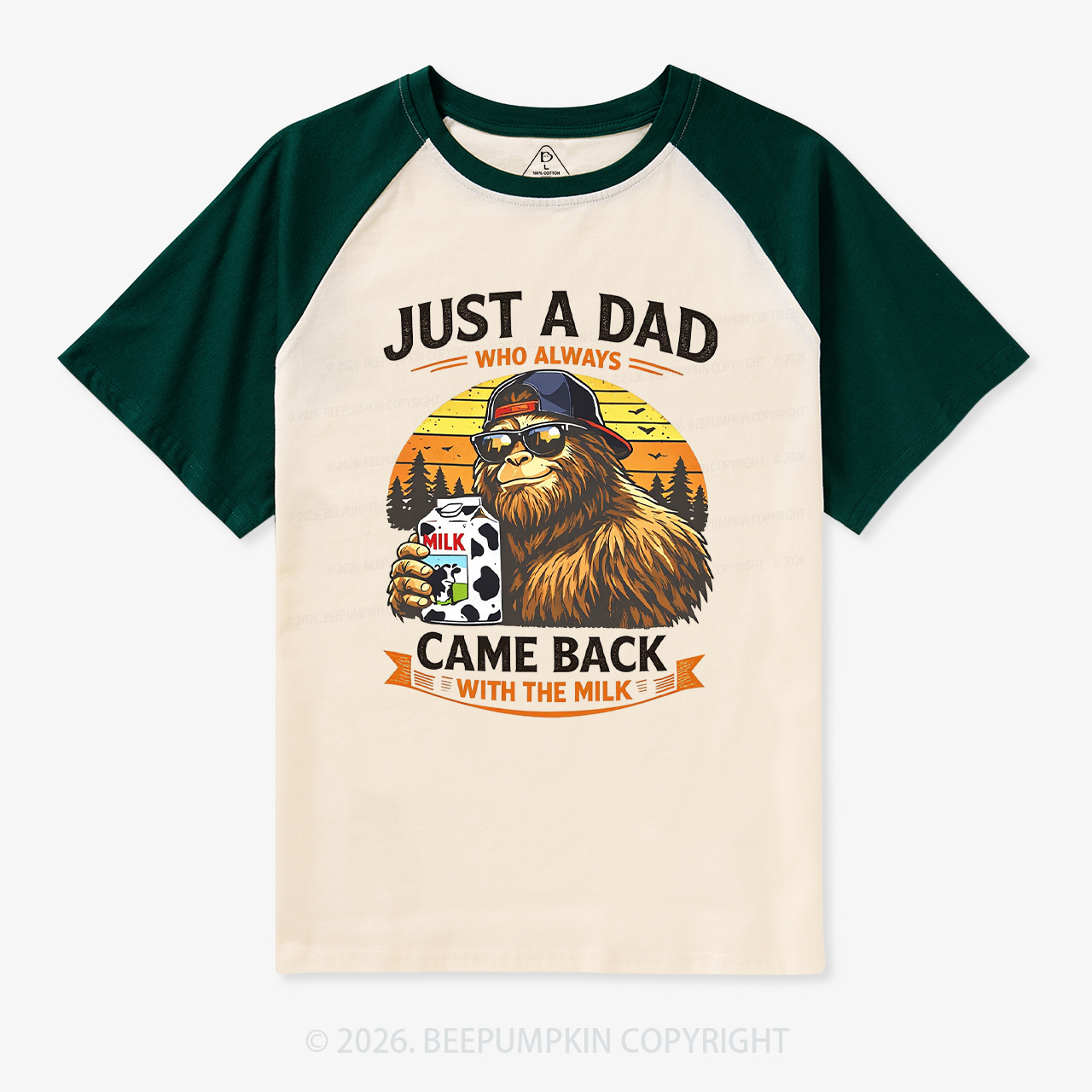 Just A Dad Who Always Came Back With The Milk Retro Raglan T-Shirt