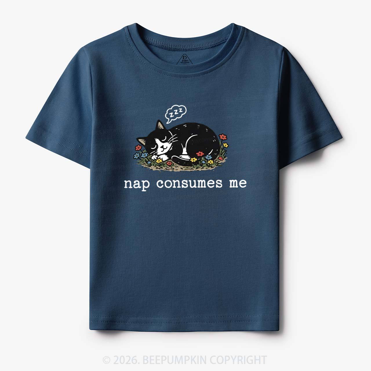 Funny Cat Meme Nap Consumes Me Toddler&Kid's Tees