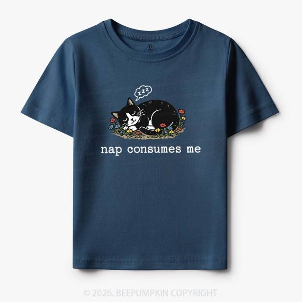 Funny Cat Meme Nap Consumes Me Toddler&Kid's Tees