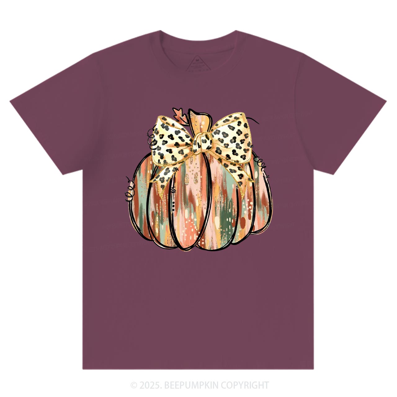 Colorful Coquette Gold Glitter Pumpkin T-Shirts Beepumpkin