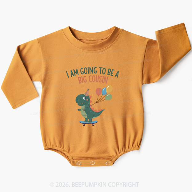 I'm Going To Be A Big Cousin Dinosaur Baby Bubble Romper
