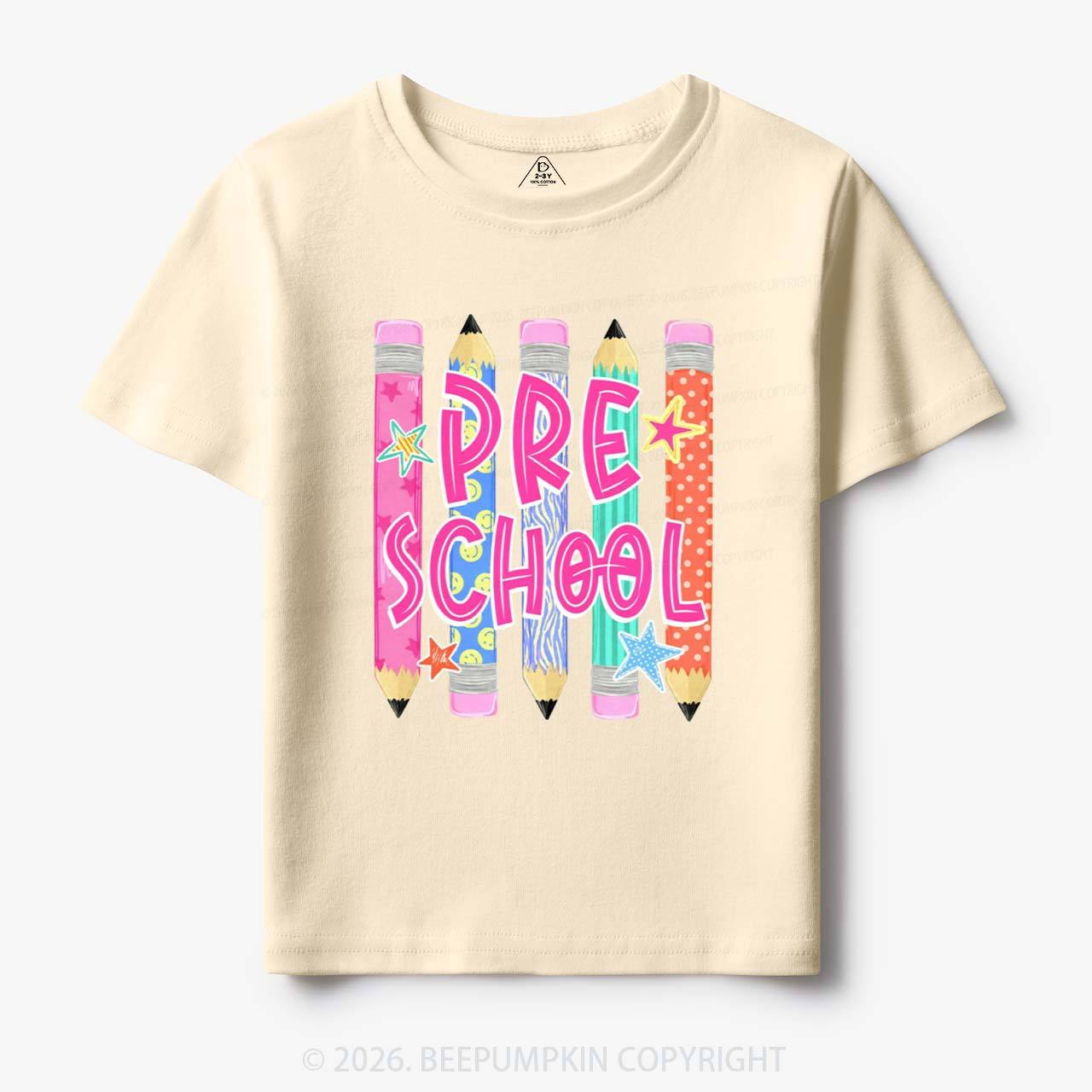 Personalized Grade Level Colorful Pencil Toddler&Kid's Tees