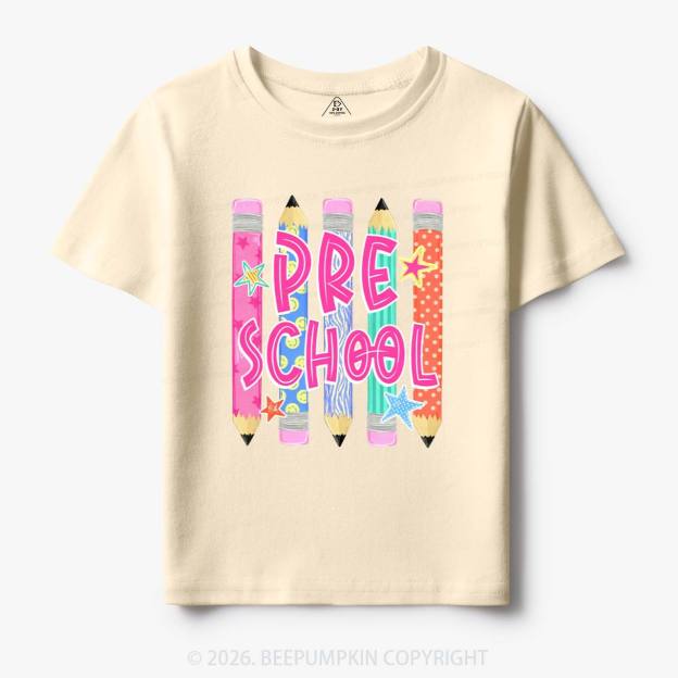 Personalized Grade Level Colorful Pencil Toddler&Kid's Tees