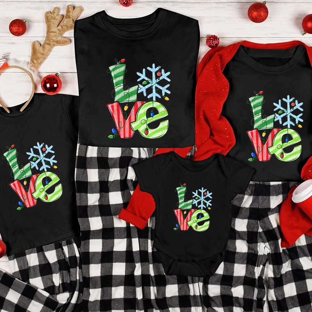 Snow Love Christmas Family Matching Shirt