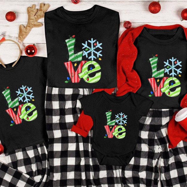 Snow Love Christmas Family Matching Shirt