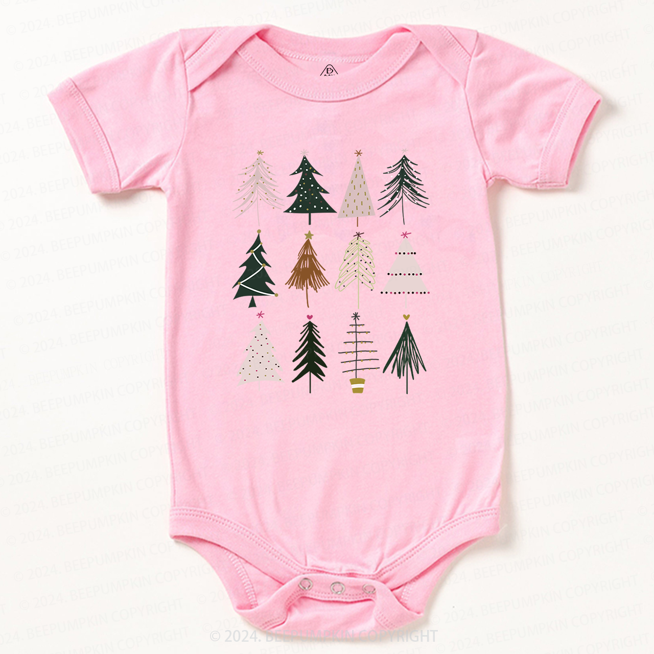 Christmas Tree Print Baby Bodysuit