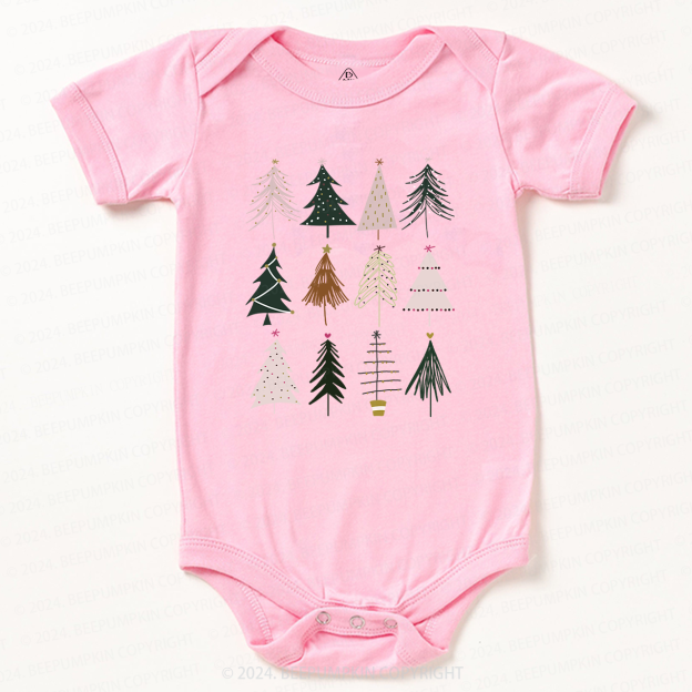 Christmas Tree Print Baby Bodysuit