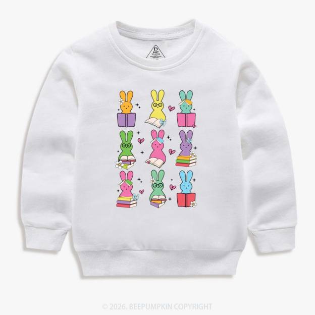 Book Lover Easter Bunnies Kid's Sweatshirt