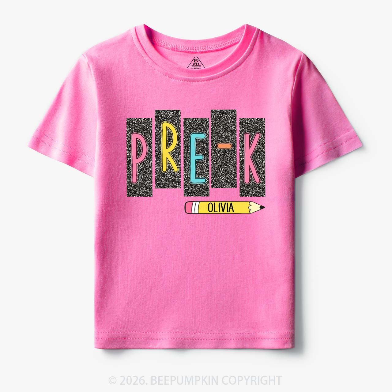 Personalized Name Preppy Daisy Floral Back to School Toddler&Kid's Tees