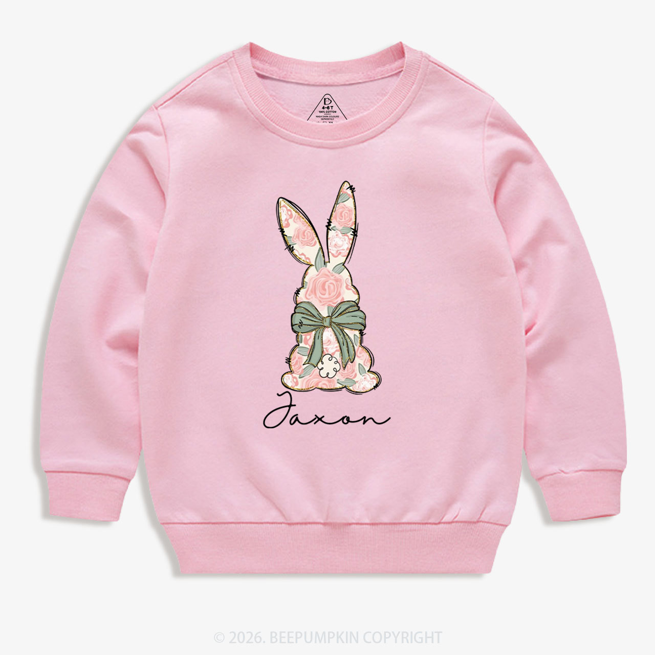 Personalized Floral Easter Bunny Kid's Sweatshirt