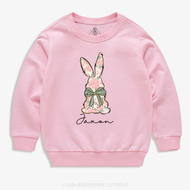 Personalized Floral Easter Bunny Kid's Sweatshirt