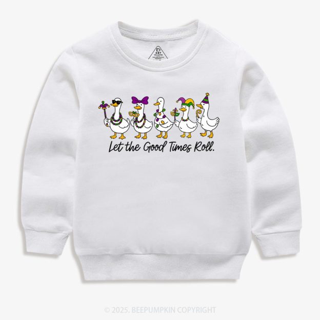 Silly Goose Mardi Gras Kid's Sweatshirt