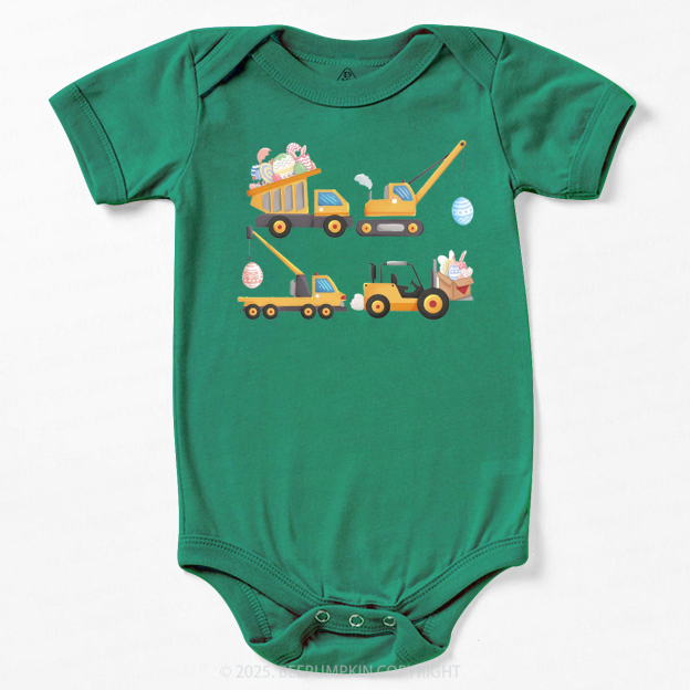 Easter Construction Trucks Bodysuit Beepumpkin