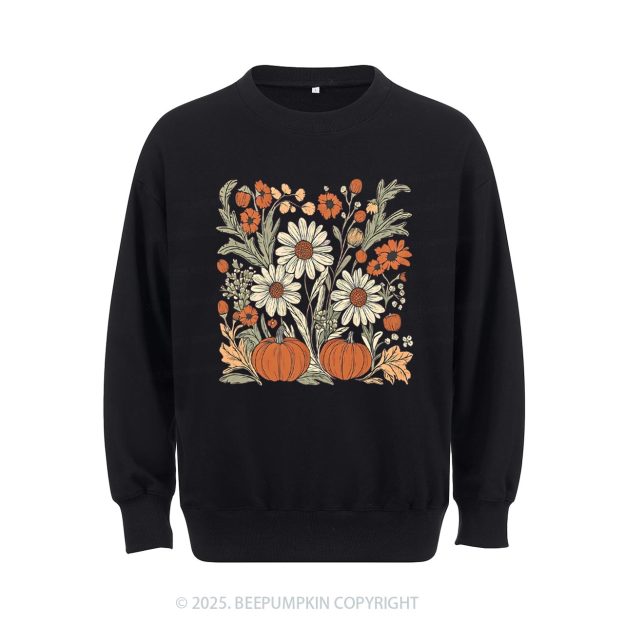 Boho Fall Floral  Sweatshirt Beepumpkin