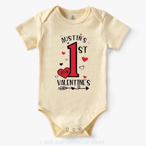 Personalized First Valentine Bodysuit For Baby