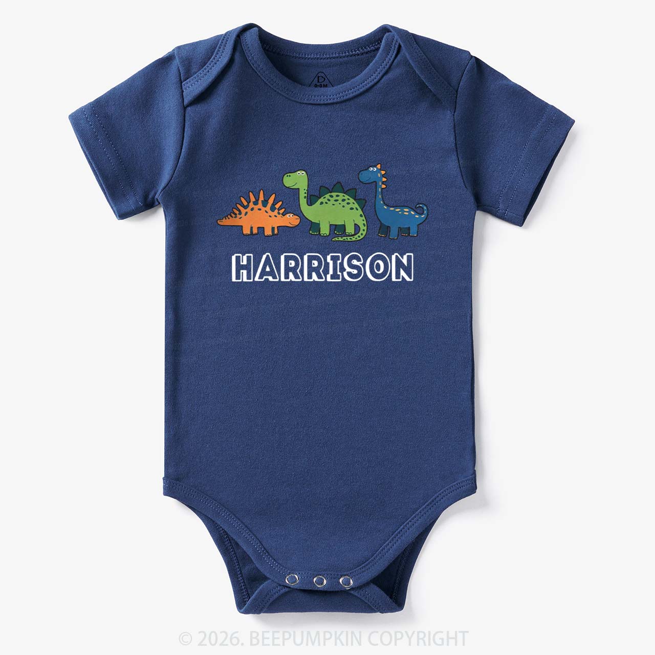 Personalized Cute Dinosaur Name Bodysuit