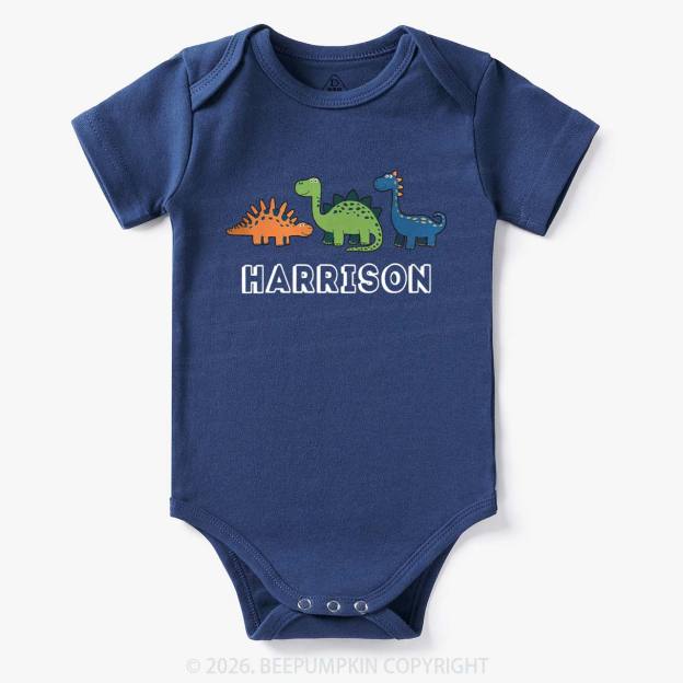 Personalized Cute Dinosaur Name Bodysuit