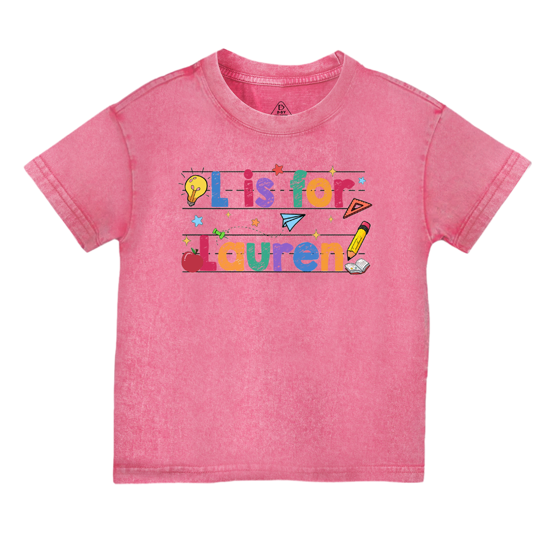 Personalized Kids Crayon Name Toddler&Kids Washed Tees