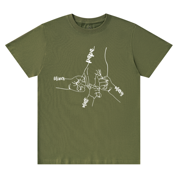 Custom Kids Grab Papa Hands Dad T-shirt