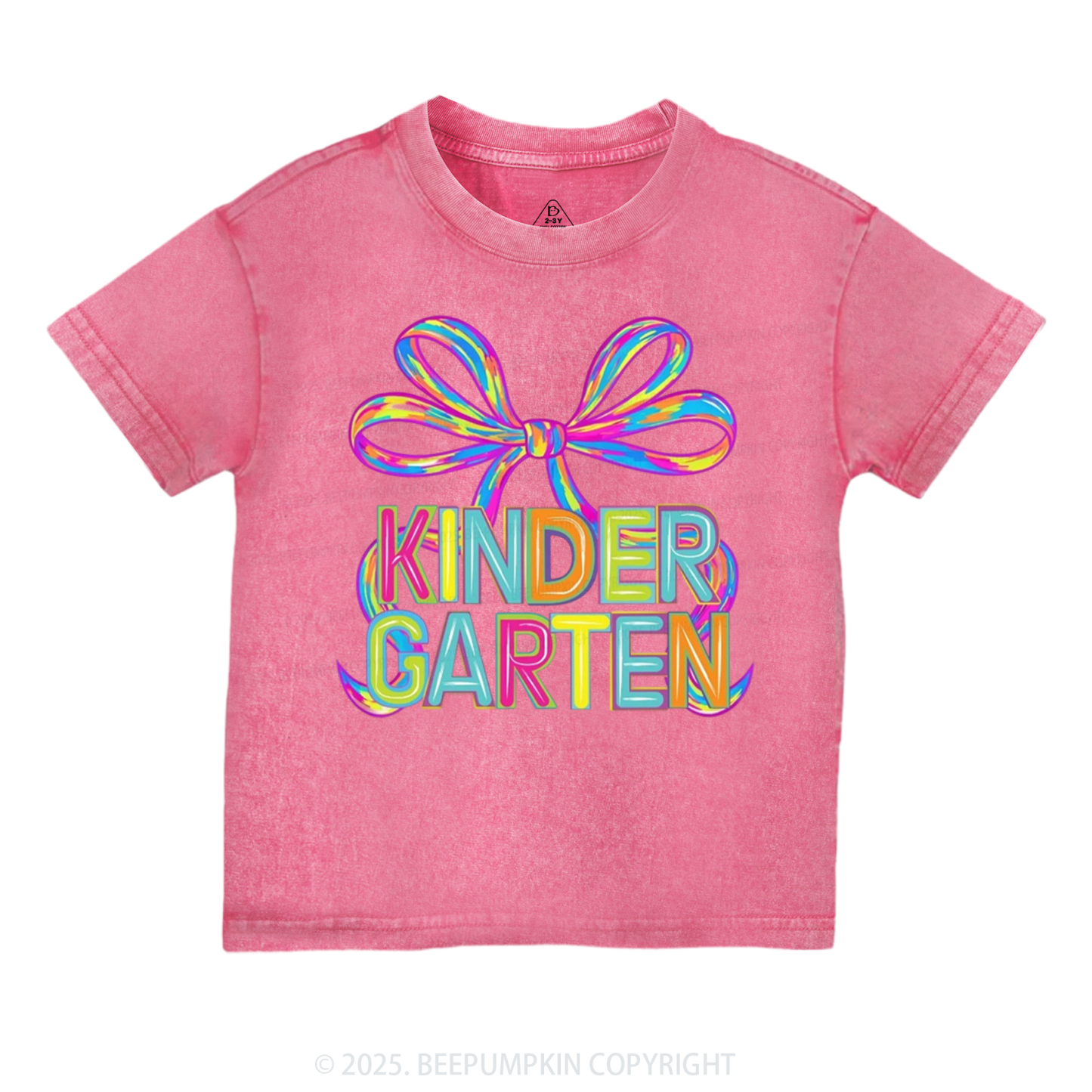 Personalized Rainbow Ribbons Grade Toddler&Kids Washed Tees
