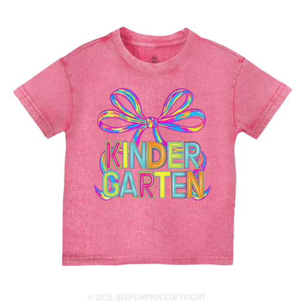 Personalized Rainbow Ribbons Grade Toddler&Kids Washed Tees