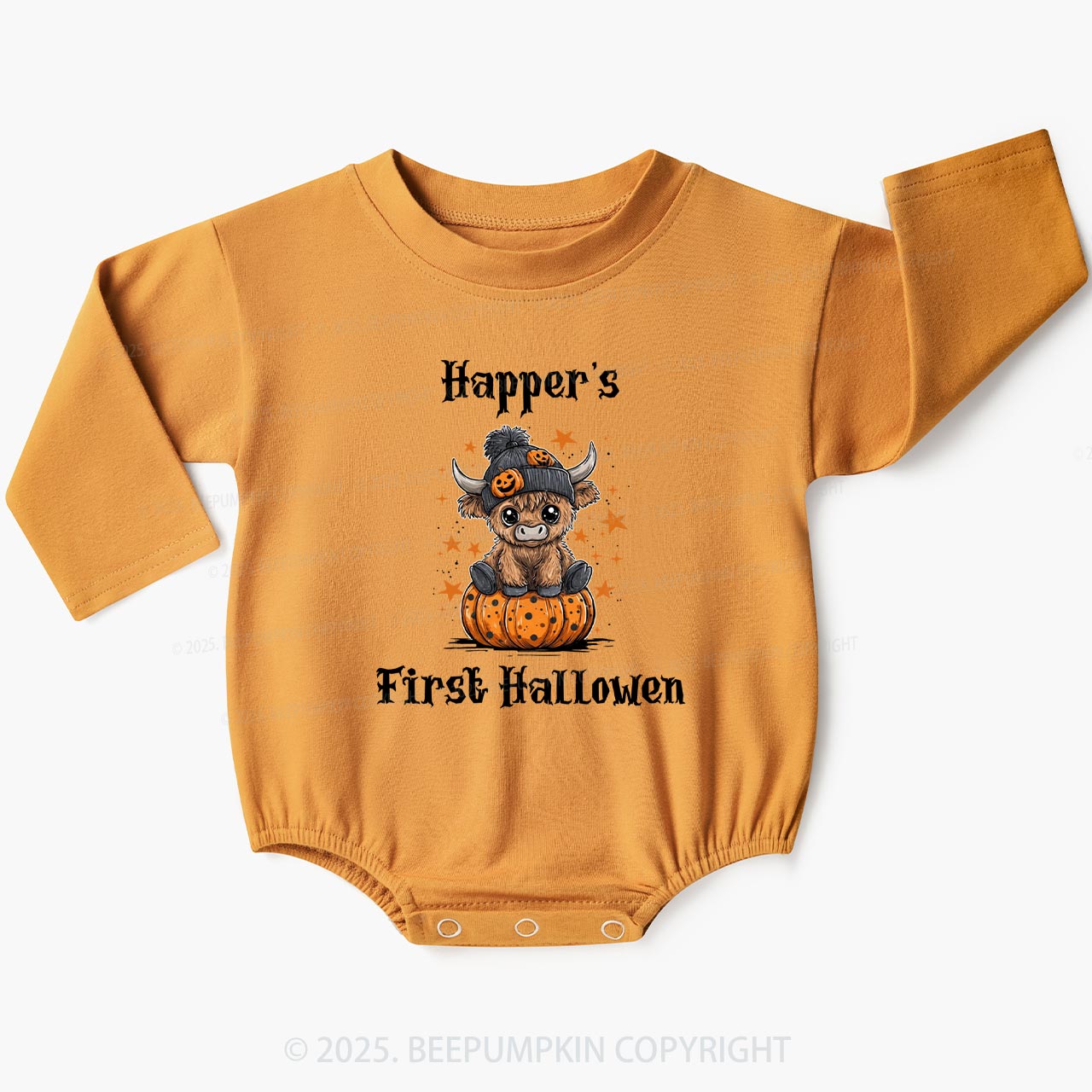 First Halloween Baby Bubble Romper Beepumpkin