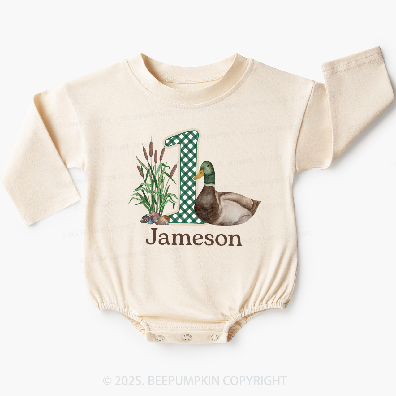 One Mallard Duck Birthday Baby Bubble Romper Beepumpkin