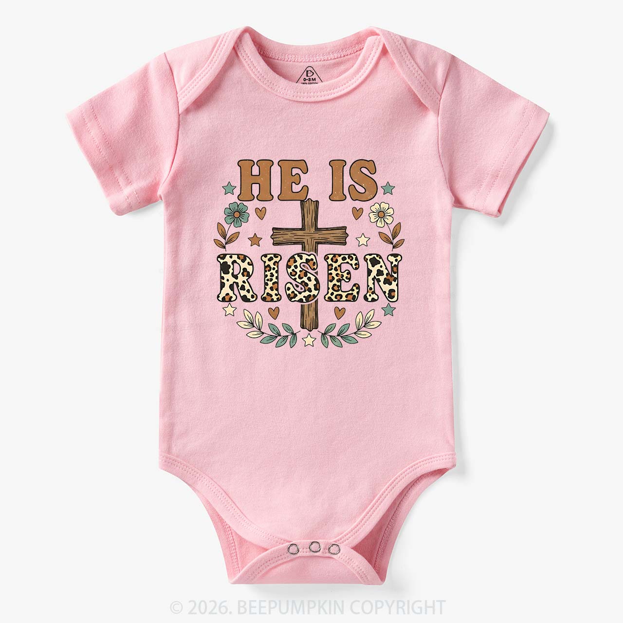 Wild Faith Leopard Cross Baby Bodysuit