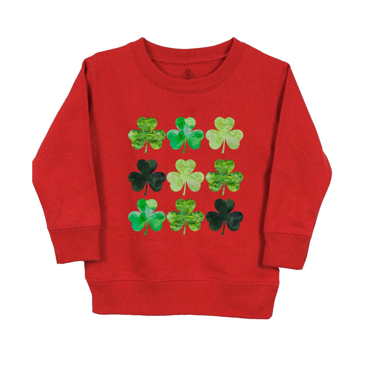 Watercolor Clovers St.Patricks Day Kids Sweatshirt