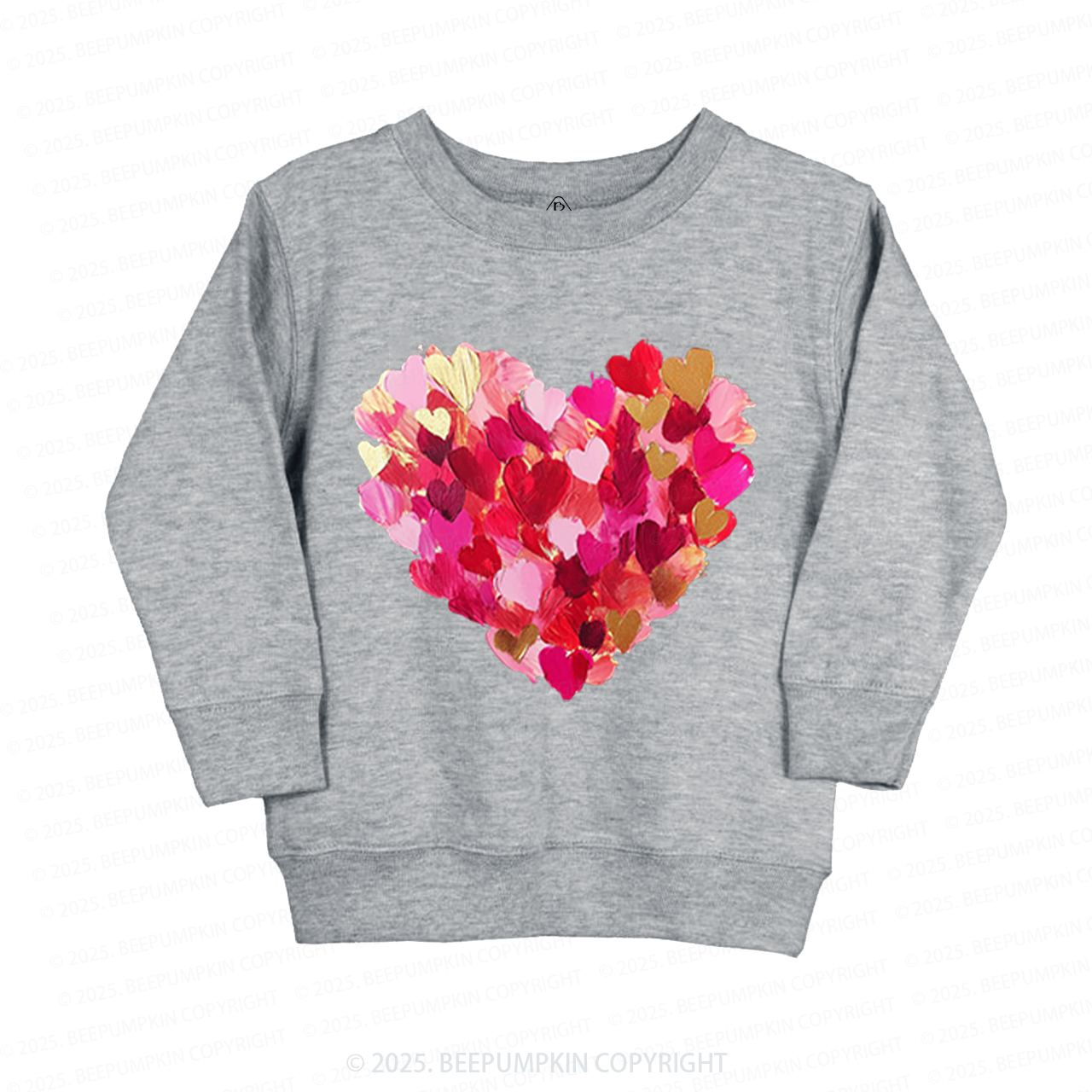 Brushstroke Heart Valentines Day Kids Sweatshirt