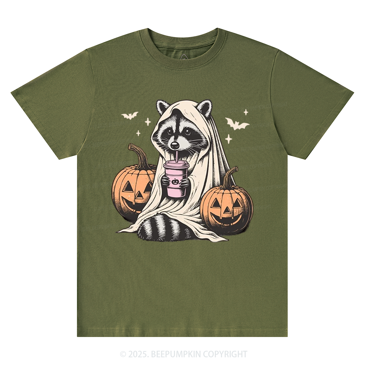 Cute Raccoon Ghost T-Shirts Beepumpkin