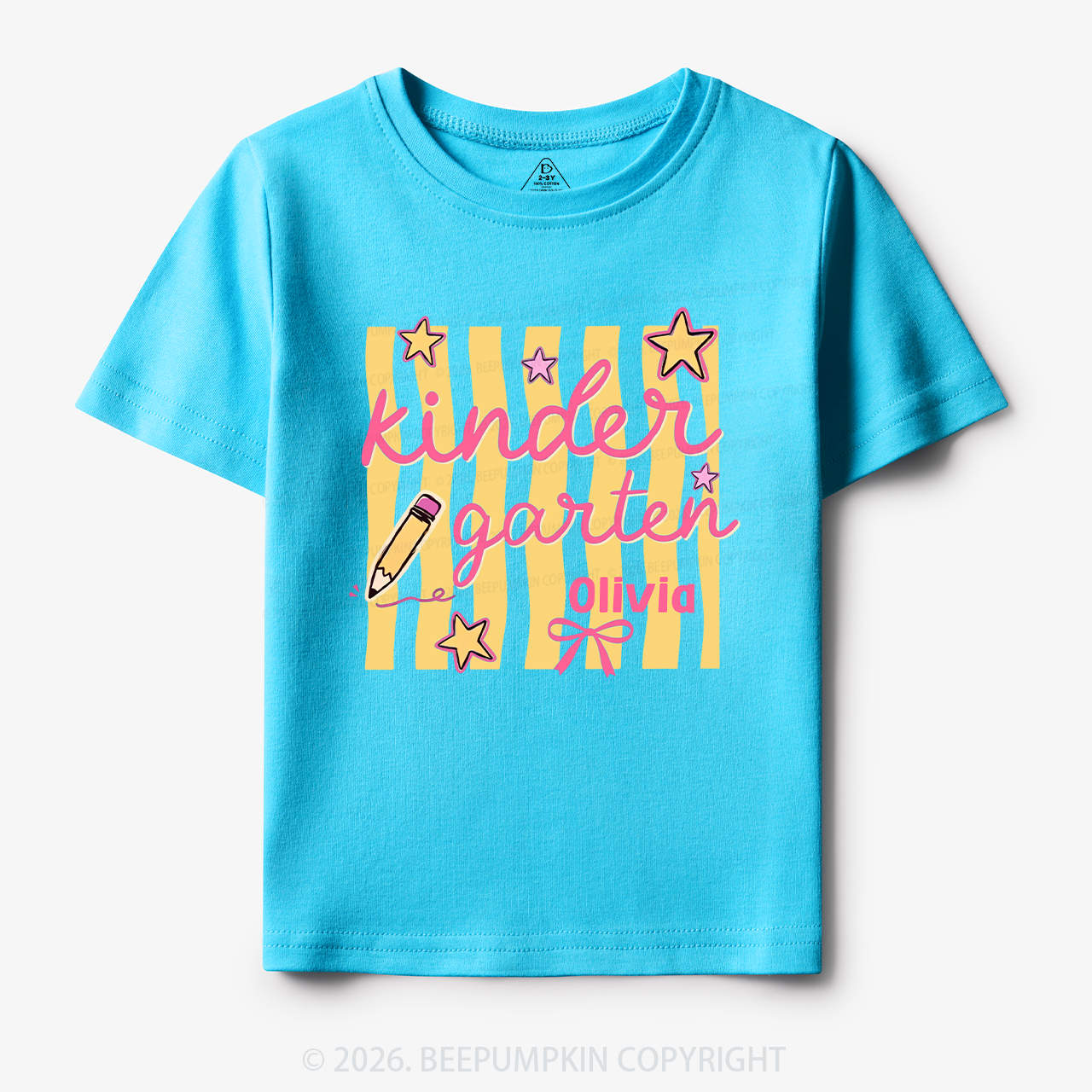 Personalized Retro Stripe Kindergarten Toddler&Kid's Tees