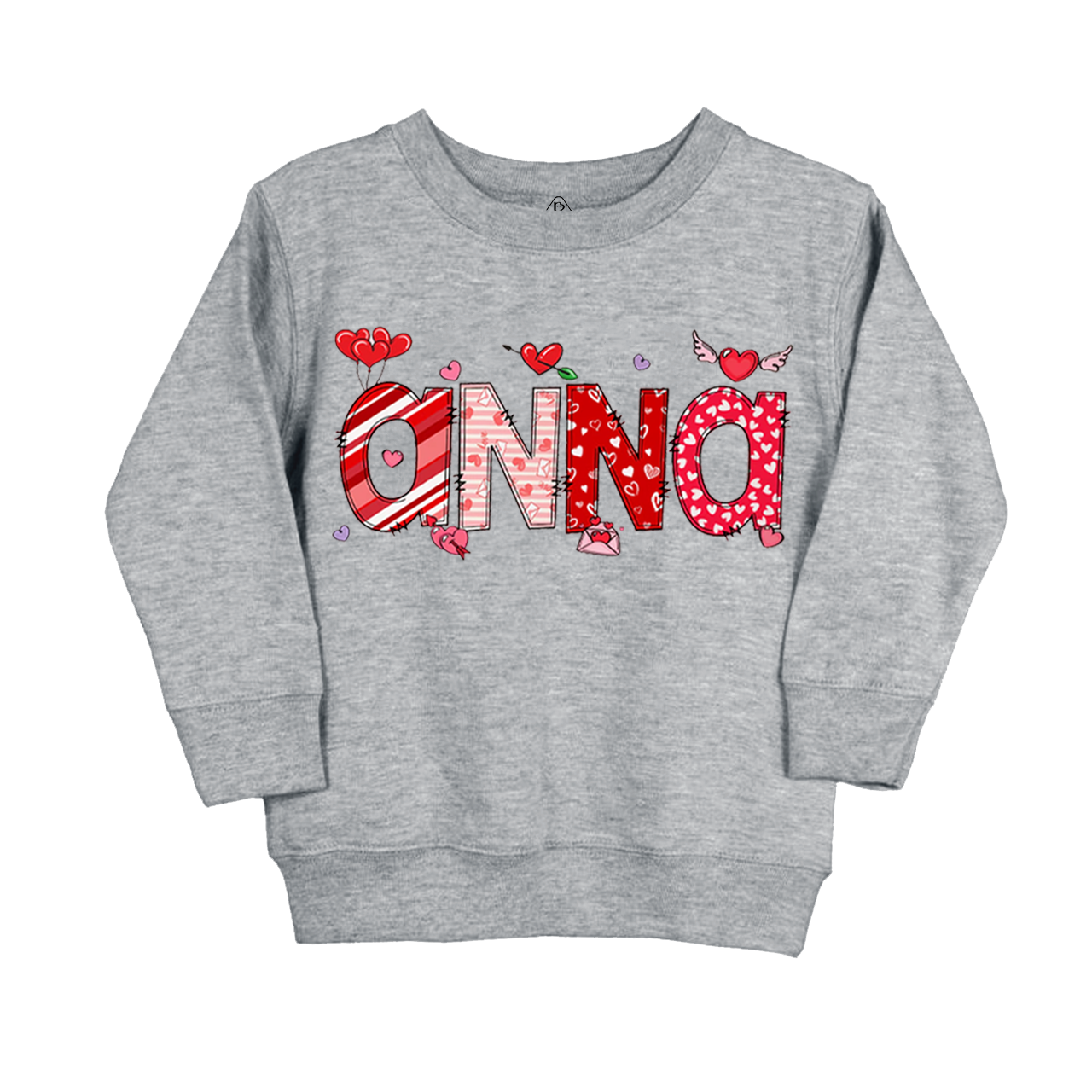 Personalized Valentine Love Balloon Kids Sweatshirt