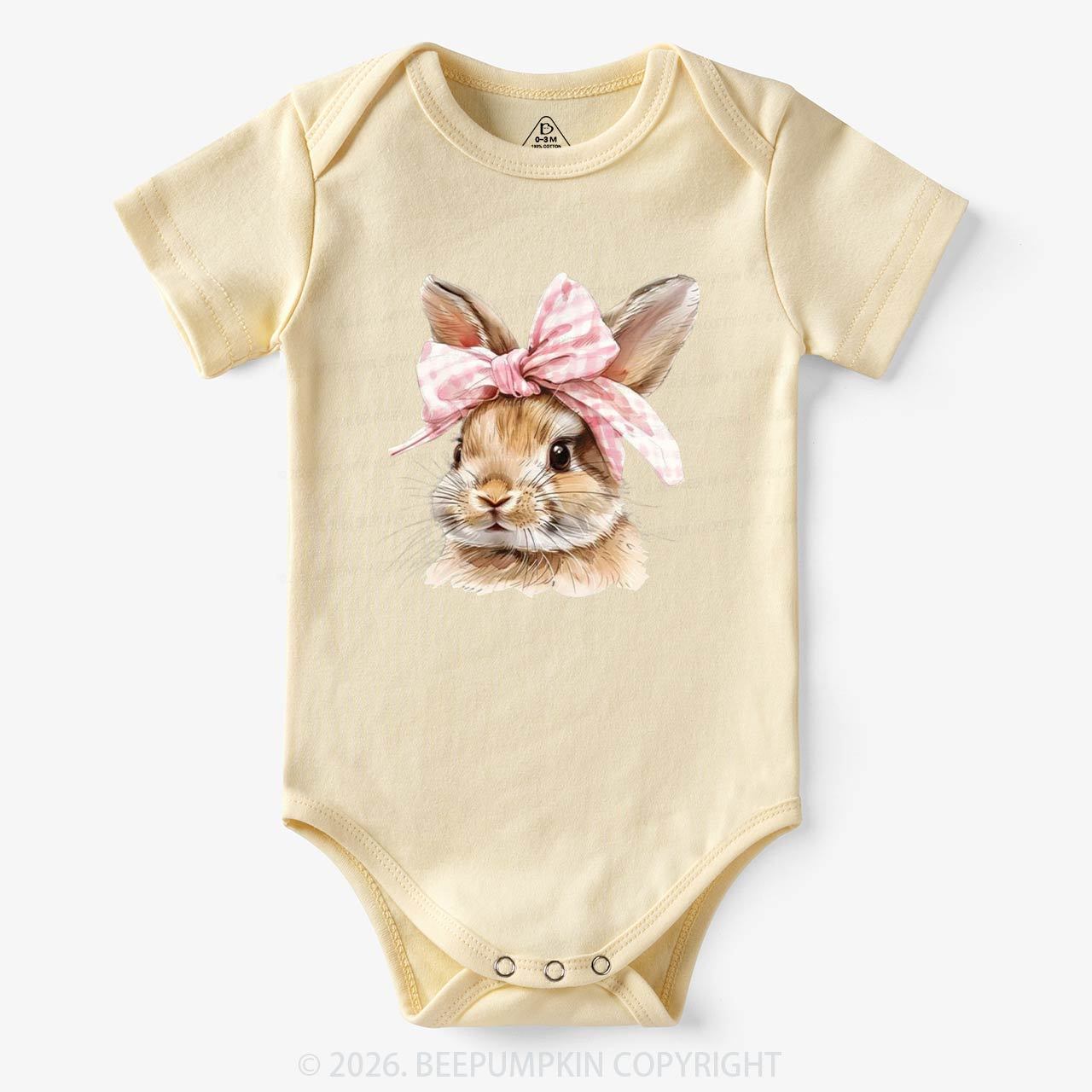 Cute Bunny with Bow Easter Bodysuit