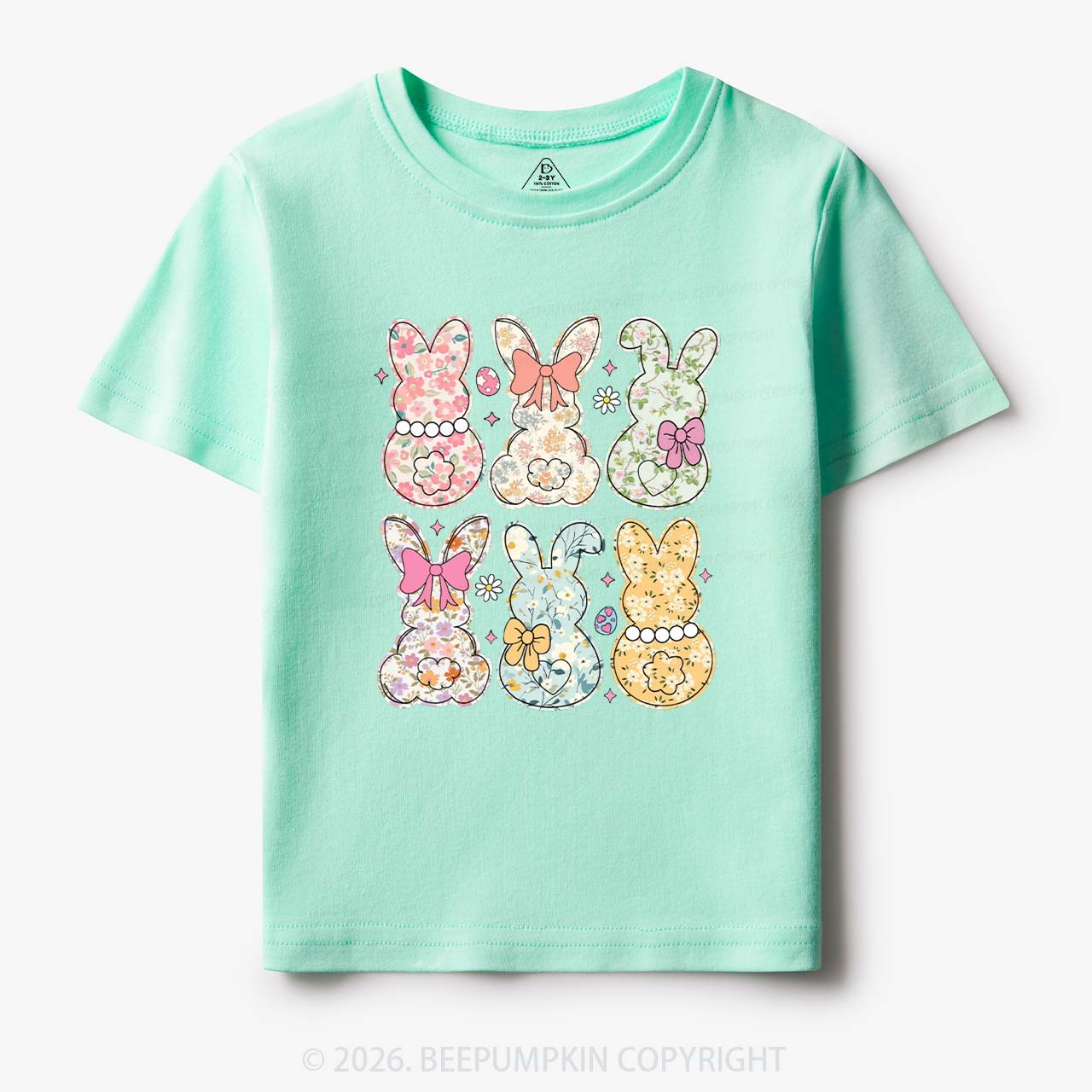 Vintage Spring Floral Bunny Bows Toddler&Kid's Tees