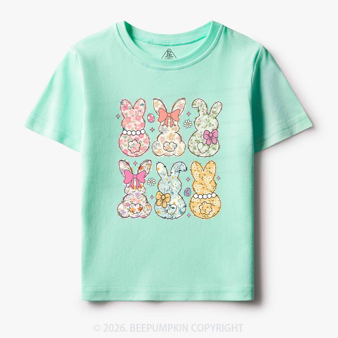 Vintage Spring Floral Bunny Bows Toddler&Kid's Tees
