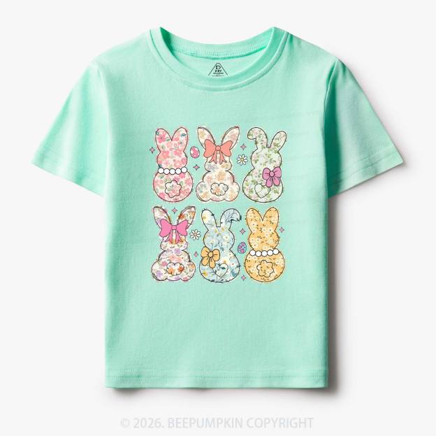Vintage Spring Floral Bunny Bows Toddler&Kid's Tees