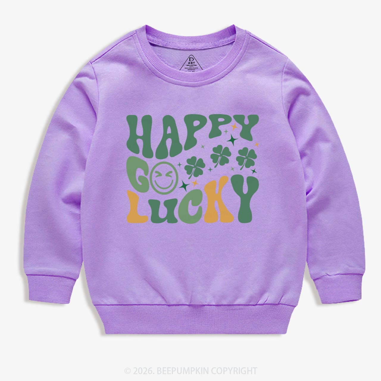 Happy Go Lucky Retro Kids Sweatshirt