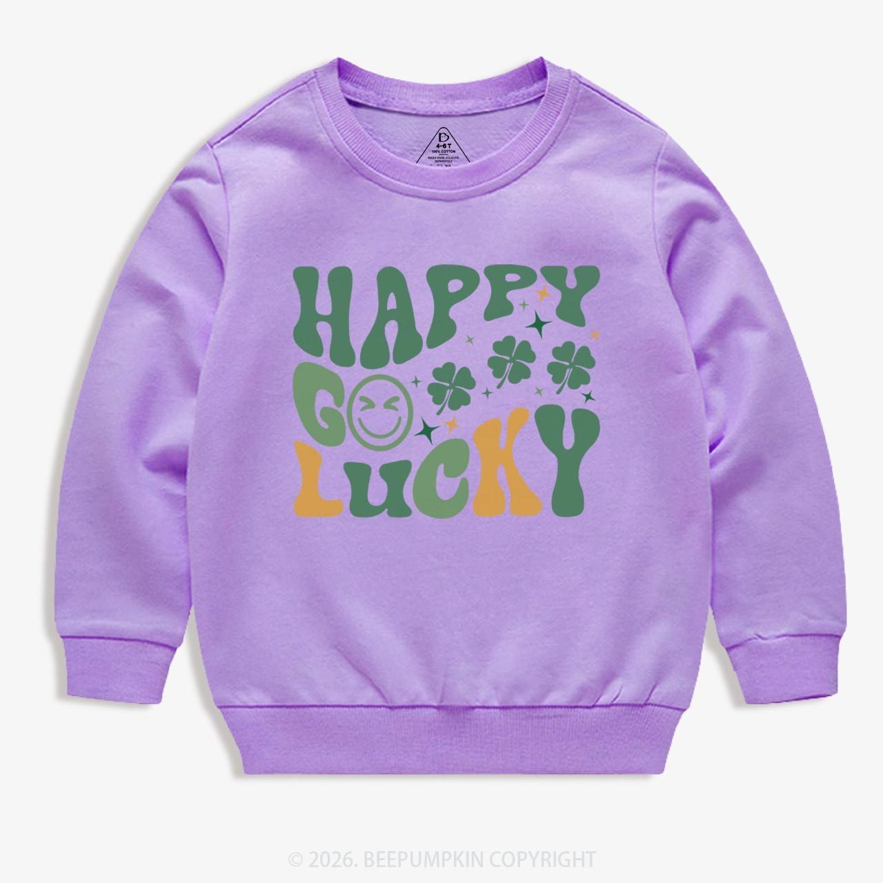 Happy Go Lucky Retro Kids Sweatshirt