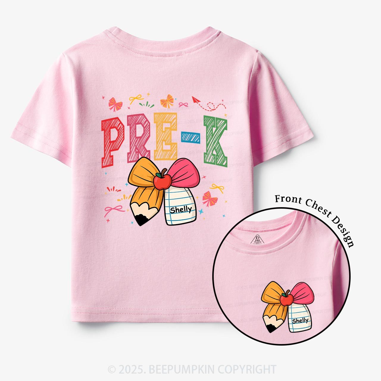 Personalized Girl Back To School Bundle Toddler&Kid's Tees Beepumpkin