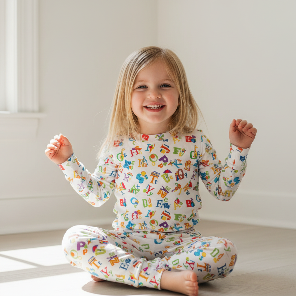 Alphabet Two-Piece Pajama Set For Kids