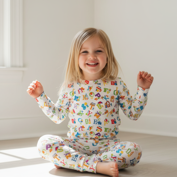 Alphabet Two-Piece Pajama Set For Kids