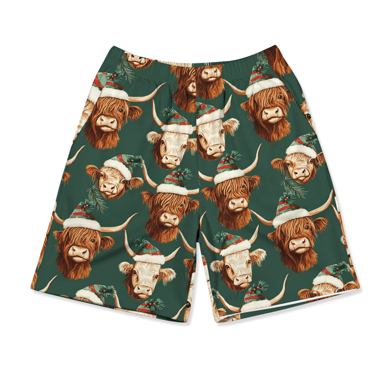 Highland Cow Christmas All-Over Print Short Family Matching Pajama Sets