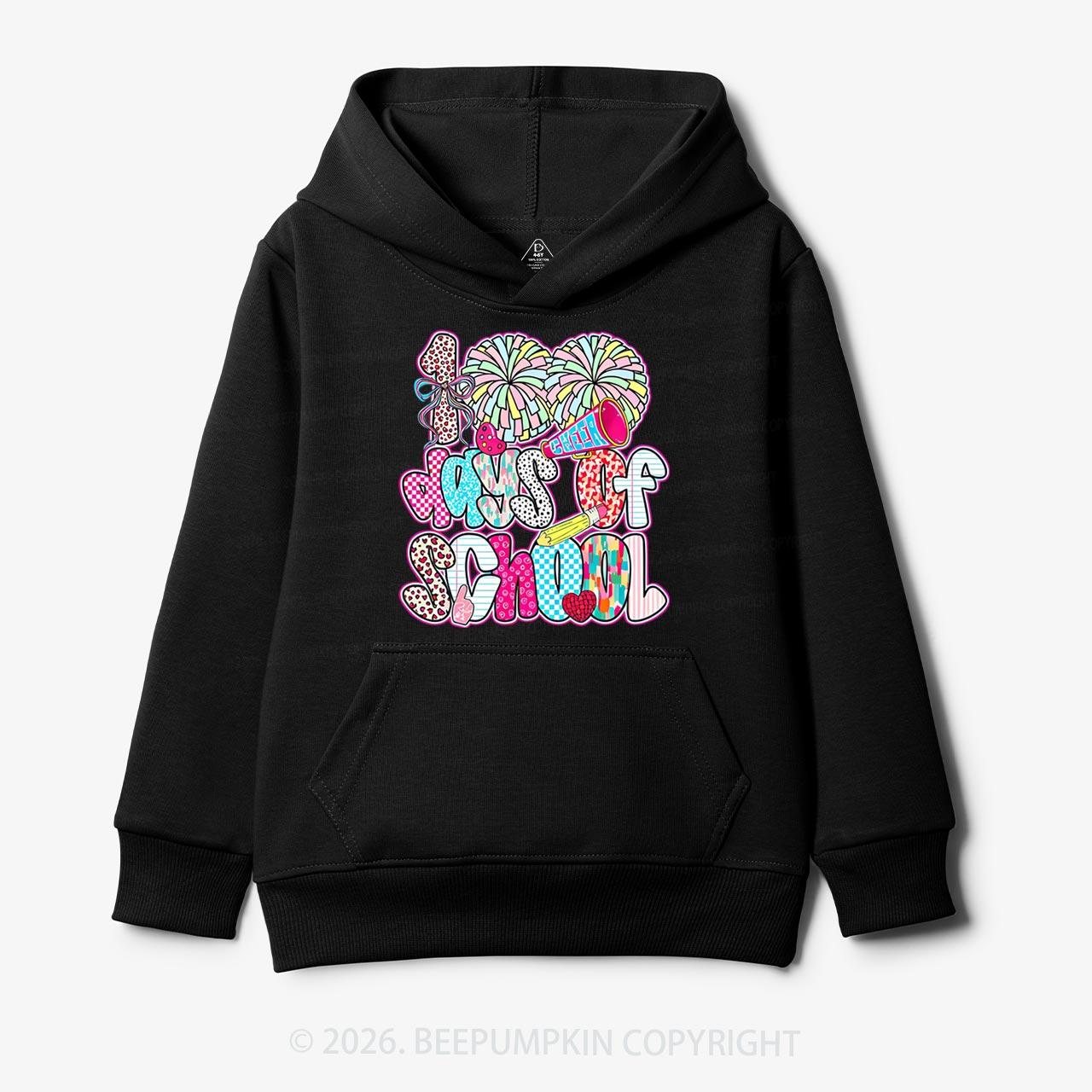 Cheer For 100 Days Pom Pom School Spirit Toddler&Kid's Hoodies