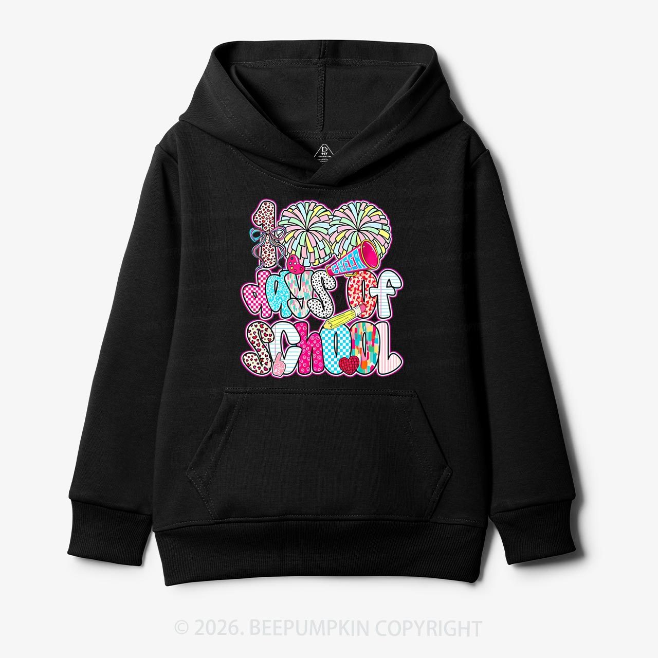 Cheer For 100 Days Pom Pom School Spirit Toddler&Kid's Hoodies