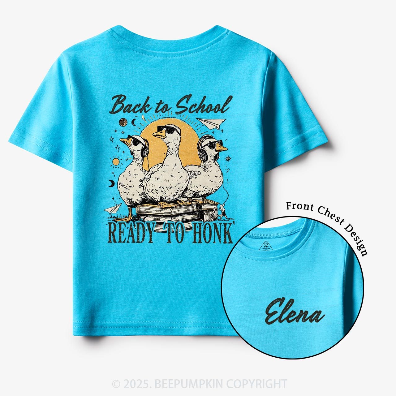 Personalized Back To School Ready To Honk Toddler&Kid's Tees Beepumpkin