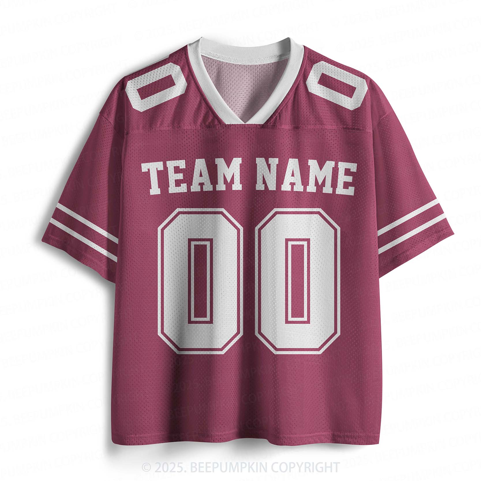 Personalized Team Name & Number Maroon Adult Sport Jersey Beepumpkin